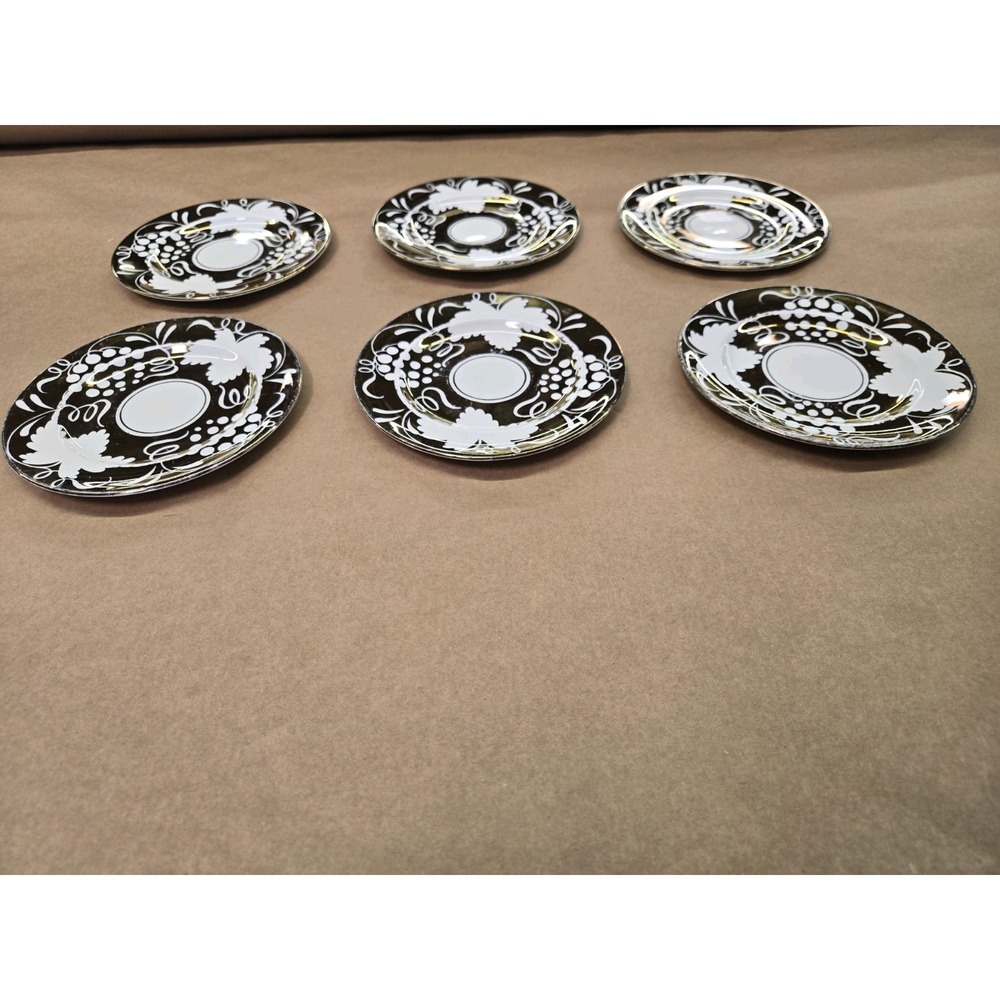 Vintage Gray's Pottery Butter Plates Set Of 6 - Picture 4 of 5